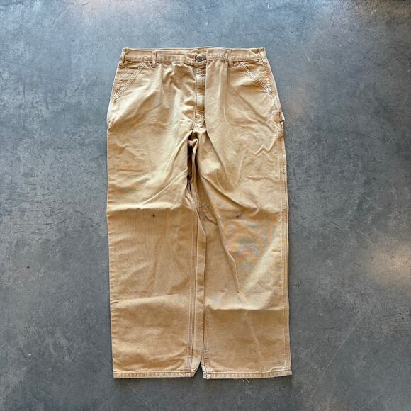 Vintage Y2k Carhartt Brown Workwear Carpenter Khaki Pants Men's 40x30 - Picture 2 of 4